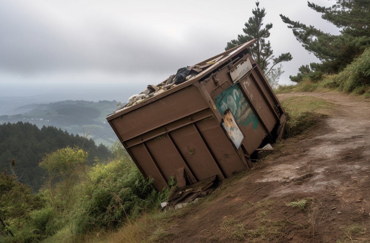 Dumpster on a Hill Can It Be Safely Positioned? The Dumpster Rental Guys